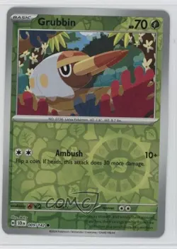 Grubbin Reverse Foil Pokemon SV07: Stellar Crown SCR #009 - Image 1