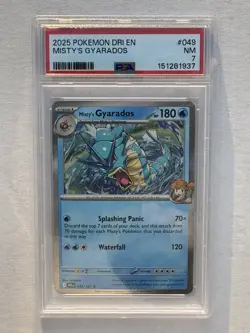 2025 POKEMON DESTINED RIVALS 049/182 MISTY'S GYARADOS - PSA 7 - Image 1