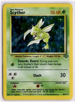 Scyther 10/64 Holo Rare Jungle Pokemon Unlimited Holo Lightly Played - Image 1