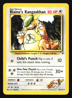 Blaine's Kangaskhan 36/132 Gym Heroes Uncommon Pokemon Card - Image 1