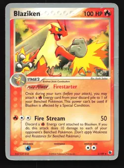 Blaziken 3/109 Ruby & Sapphire World Championships 2004 Rare Pokemon Card - Image 1