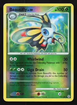 Beautifly 19/130 Diamond & Pearl Rare Reverse Holo Pokemon Card - Image 1