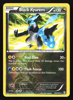 Black Kyurem 100/149 Boundaries Crossed Rare Reverse Holo Pokemon Card - Image 1