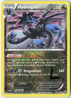 Hydreigon 99/113 Holo Rare Legendary Treasures Pokemon Reverse Holo LP - Image 1