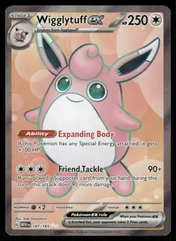 Pokemon Cards Wigglytuff ex 187/165 Holo 151 Ultra Rare NM - Image 1