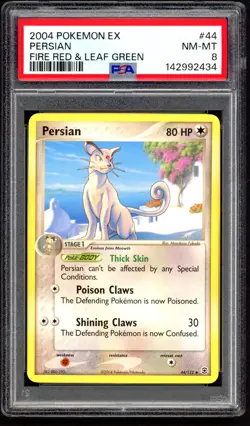 Pokemon Cards - PSA 8 Persian 44/112 - Ex Fire Red & Leaf Green - NM-MT - PSA8 - Image 1