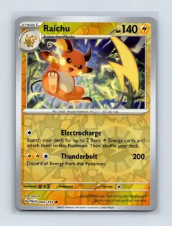 Raichu 064/193 Uncommon Paldea Evolved Pokemon Reverse Holo Lightly Played - Image 1