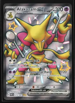 Alakazam ex 215/091 SV: Paldean Fates Shiny Holo Rare Pokemon Card - Image 1