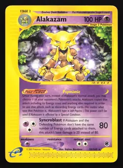 Alakazam 33/165 Expedition Rare Pokemon Card - Image 1