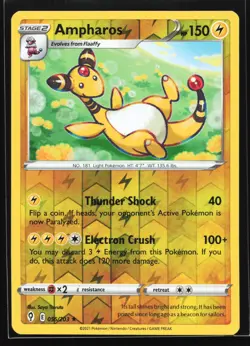Ampharos 056/203 SWSH07: Evolving Skies Reverse Holo Rare Pokemon Card - Image 1