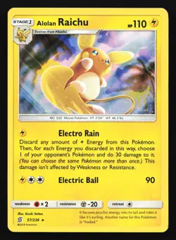 Alolan Raichu 57/236 SM - Unified Minds Holo Rare Pokemon Card - Image 1