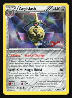 Aegislash 86/146 XY Base Set Prerelease Promo Holo Pokemon Card - Image 1