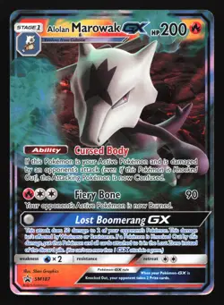 Alolan Marowak GX SM187 Sun & Moon Black Star Promo Pokemon Card - Image 1