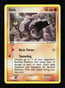 Onix 42/112 Uncommon FireRed & LeafGreen Pokemon Reverse Holo Heavily Played - Image 1