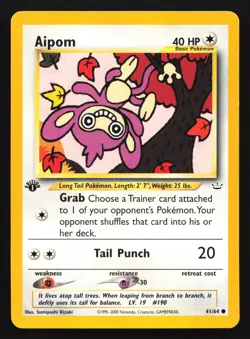 Aipom 41/64 Neo Revelation 1st Edition Common Pokemon Card - Image 1