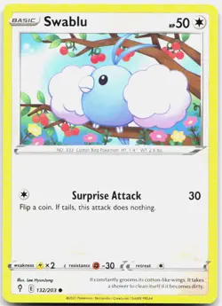 Swablu 132/203 Common Evolving Skies Pokemon NM/LP - Image 1