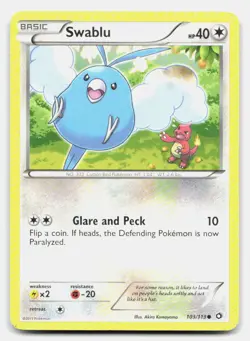 Swablu 103/113 Common Legendary Treasures Pokemon MP - Image 1