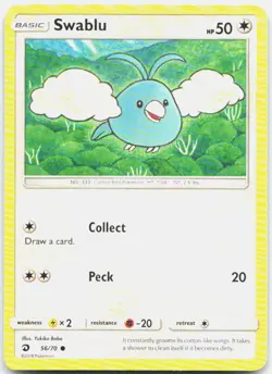 Swablu 56/70 Common Dragon Majesty Pokemon LP - Image 1