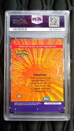 2000 Topps TV Animation Pokemon Series 3 Squirtle Pop-Up #10 PSA 9 Mint - Image 2