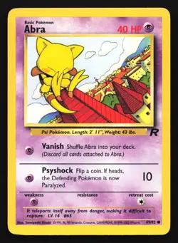Abra 49/82 Team Rocket Common Pokemon Card - Image 1