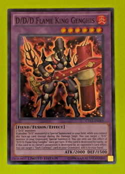 Yu-Gi-Oh D/D/D Flame King Genghis Limited Super Rare CT13-N005 Nm - Image 1