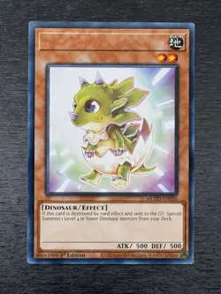 YuGiOh! Babycerasaurus MGED - Error Misprint No Name No Imprint 1st Ed Near Mint - Image 2