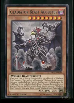 GLADIATOR BEAST AUGUSTUS MP15-EN020 R YU-GI-OH 1ST EDITION NM/M - Image 1