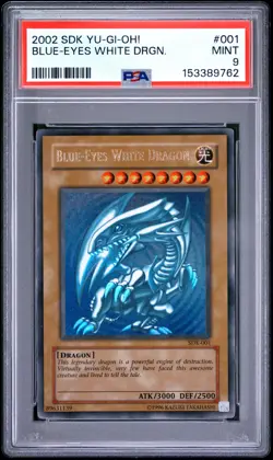 2002 YU-GI-OH! STARTER DECK: KAIBA #001 BLUE-EYES WHITE DRAGON PSA 9 - Image 1