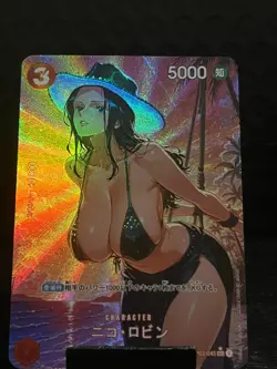 Nico Robin Beach Hat One Piece Waifu Holo Anime Card Manga Collectible - Image 1
