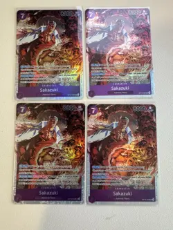 One Piece Card Game Sakazuki OP16-065 Foil Lot 4 English Playset SR - Image 1