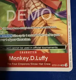 One piece Tcg St21 Monkey.D.Luffy Promo Demo Card - Image 4