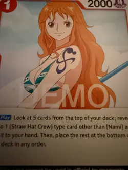 One piece TCG Romance Dawn Op01 Nami Promo Demo Version Not tournament Legal - Image 1