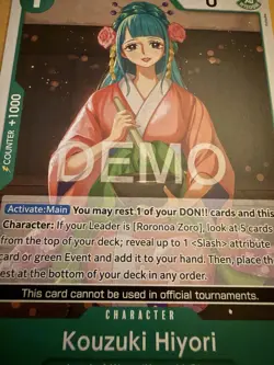One Piece TCG Kouzuki Hiyori OP12-028 Promo Demo Version - Image 1
