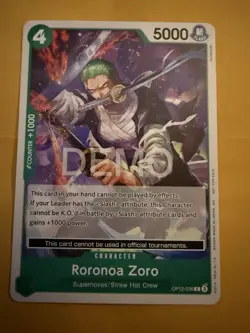 One Piece TCG Legacy of The Master Rorona Zoro Promo demo version NM - Image 2