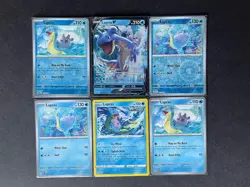 Lapras V SWSH Base Set + 5 Uncommon w/2 RevHOLOs 6-card Pokemon lot - PWE - Image 1