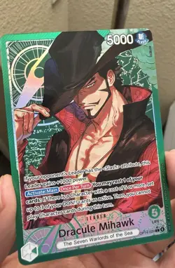 One Piece OP-14 Dracula Mihawk Alternate Art Leader English - Image 1