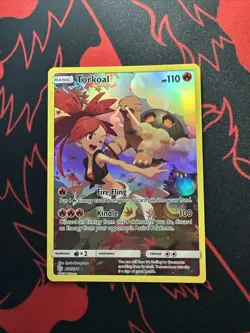 Pokemon TCG Torkoal Cosmic Eclipse Holo Card 237/236 Secret Rare - Image 1