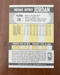 1990-91 Fleer #26 Michael Jordan - NBA Basketball Card - - Image 2