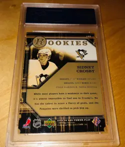 Sidney Crosby 2005 Upper Deck Power Play Redemption #133 Rookie Card RC PSA 10 - Image 2