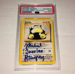 Michael Haigney Snorlax 1999 Pokemon Jungle Unlimited #27 Signed Card Auto PSA - Image 1