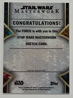 2022 Topps Star Wars Masterwork Blank Sketch Card Great For Artist Proofs PSC - Image 2