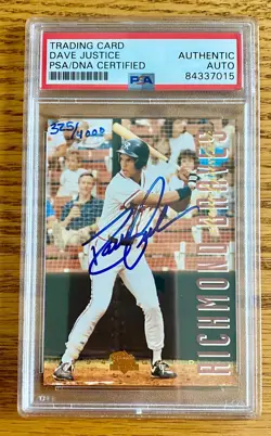 David Justice 1994 Classic Best Gold #AU1 Signed Rookie Card Auto PSA A - Image 1