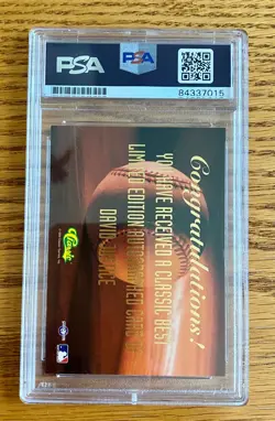 David Justice 1994 Classic Best Gold #AU1 Signed Rookie Card Auto PSA A - Image 2