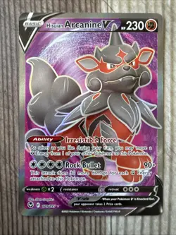 Pokemon TCG Hisuian Arcanine V 179/195 Silver Tempest Ultra Rare English NM Card - Image 1