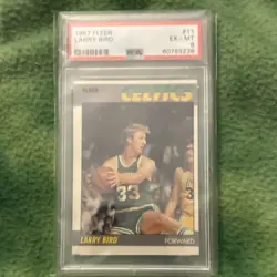 Fleer Larry Bird #11 1987-88 Boston Celtics Basketball PSA EX-MT 6 - Image 1