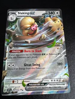 Pokemon TCG Slaking ex 147/191 SV08: Surging Sparks Double Rare NM - Image 1