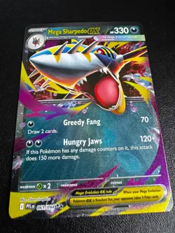 Pokemon TCG Mega Sharpedo ex 061/094 ME02: Phantasmal Flames Double Rare NM - Image 1