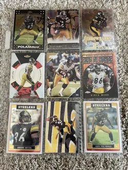 Lot of 36 Pittsburgh Steelers Football Cards – Ward, Polamalu, Bettis, Bradshaw - Image 1
