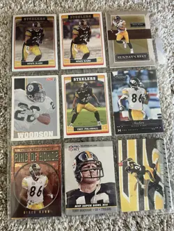 Lot of 36 Pittsburgh Steelers Football Cards – Ward, Polamalu, Bettis, Bradshaw - Image 2