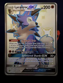 Lycanroc GX SV67/SV94 Shiny GX Rare Hidden Fates Shiny Vault Pokemon Near Mint - Image 1